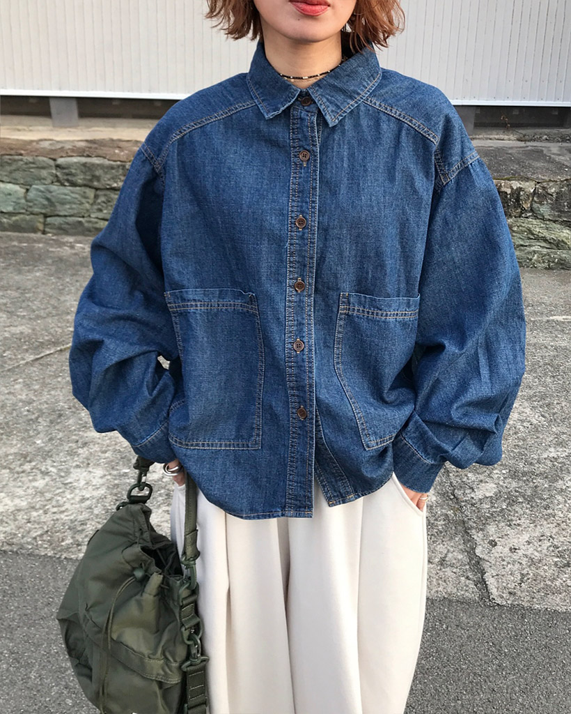 ポケットデニムシャツ