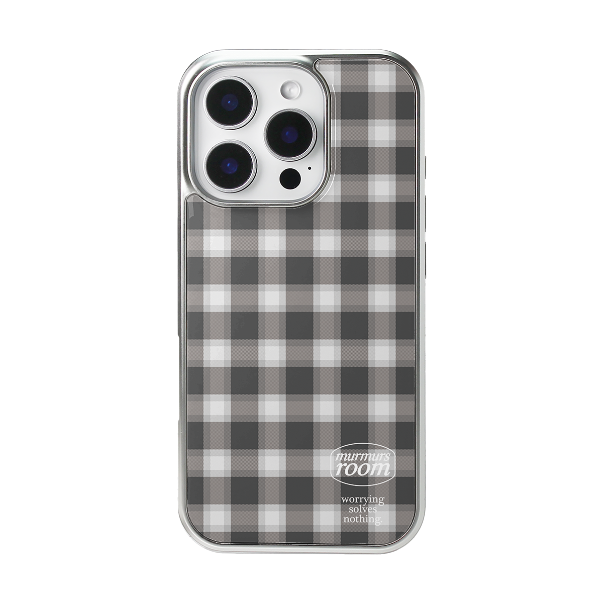 m checkered epoxy case / silver black