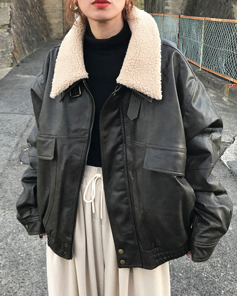 レザーボアフライトジャケット | ファッション通販サイト NUGU