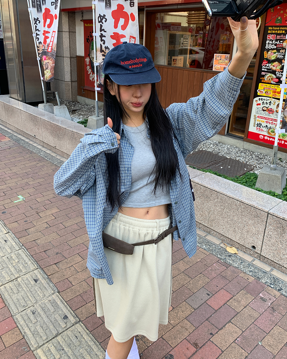 [ORIGINAL] エコ チェックオーバーフィットシャツ