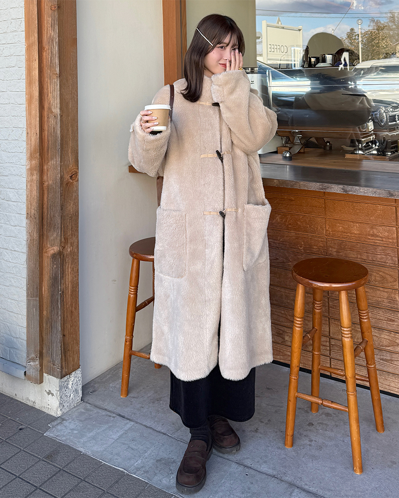 ボアダッフルロングコート | ファッション通販サイト NUGU