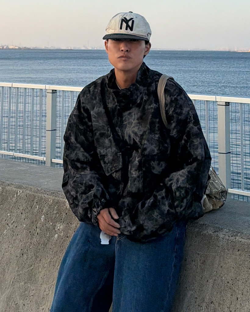 タイダイクロップドミリタリージャケット