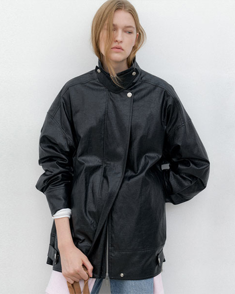 ジャケット・アウター DOT FRILL HOODED WINDBREAKER JUMPER Influencer pick] dot frill hooded windbreaker jumper (black