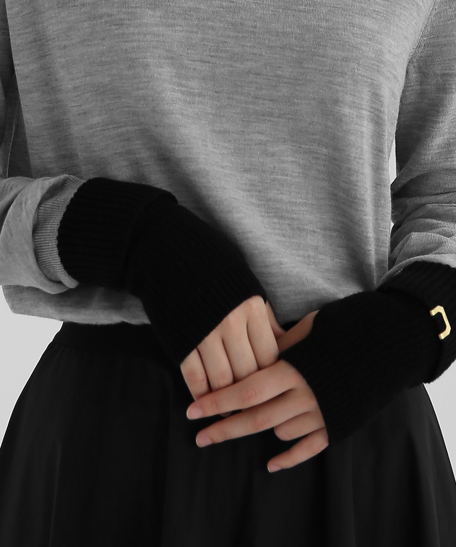 SLEEVE WARMER / LAMBS WOOL / BLACK(冬ノウールノ手袋)