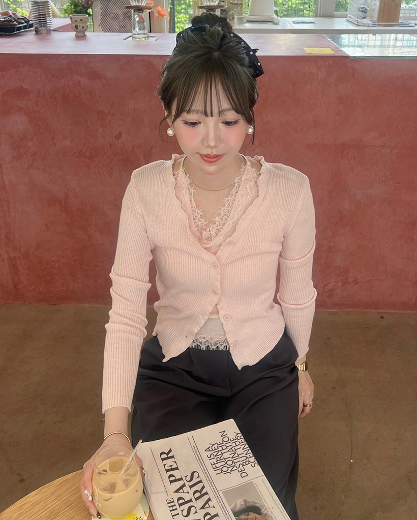 レースホルターネックカーディガン