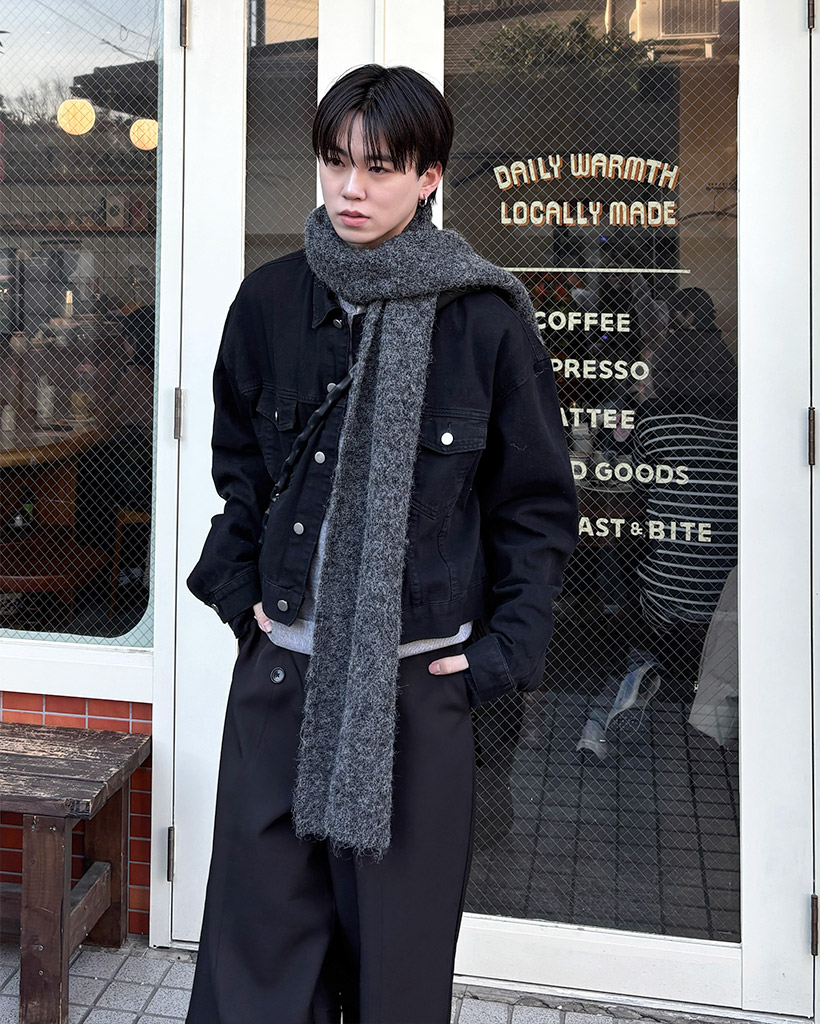 ソリッドカラーマフラー