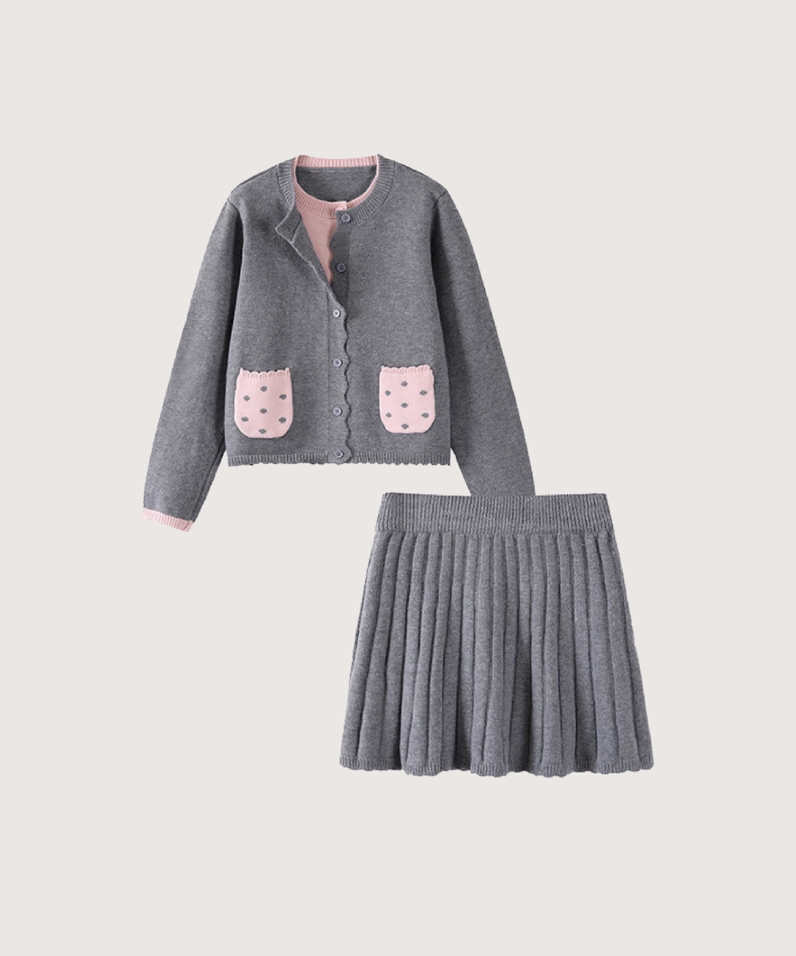 リボンカラーニットセットアップ | ファッション通販サイト NUGU