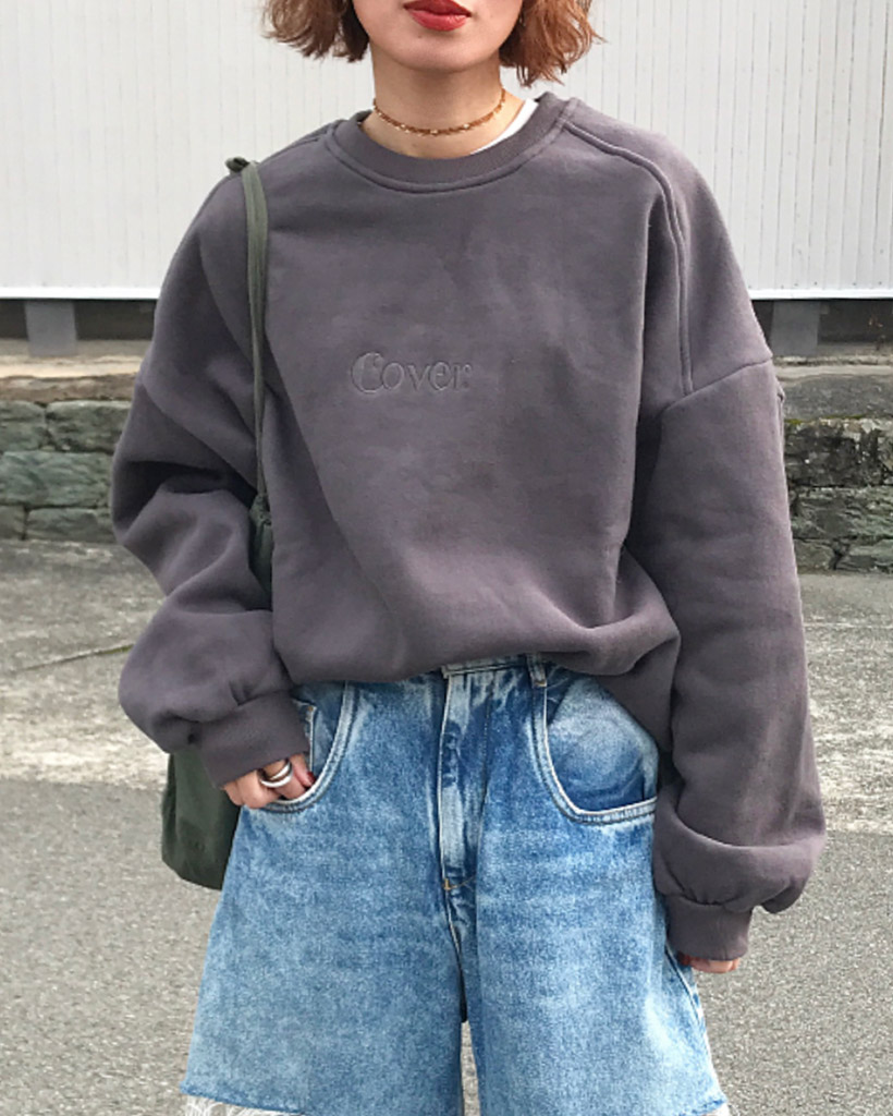 カバー刺繍入り裏起毛スウェット