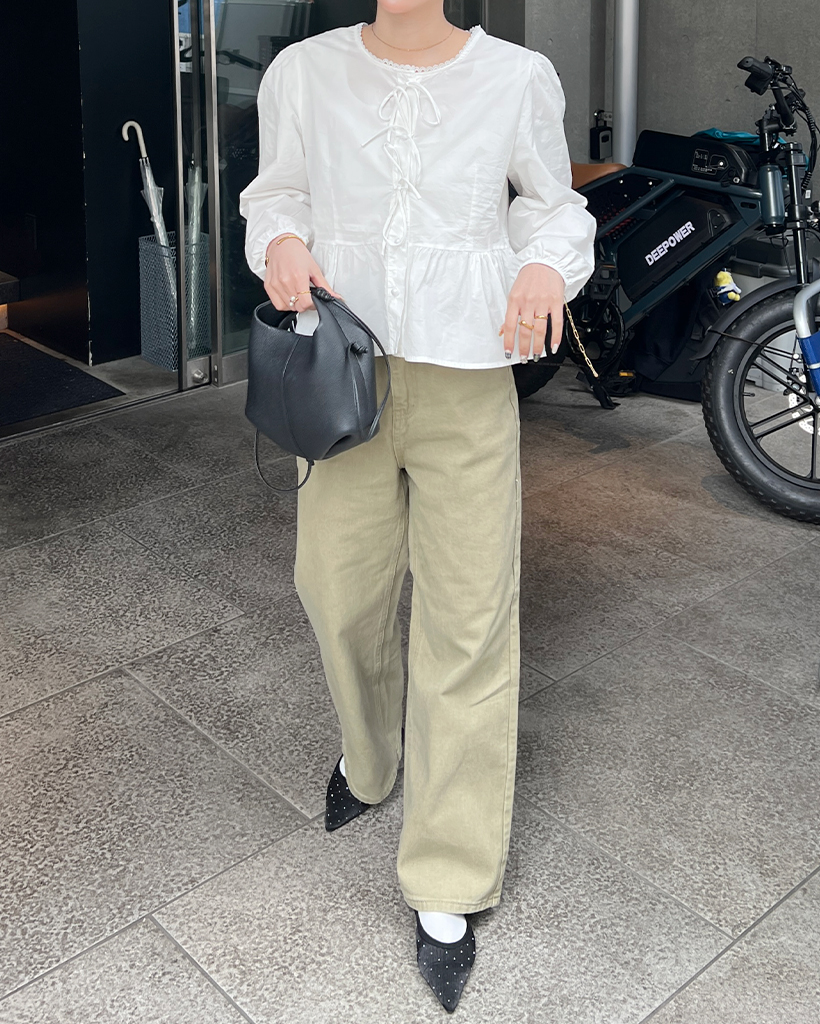 コットンワイドフィットパンツ