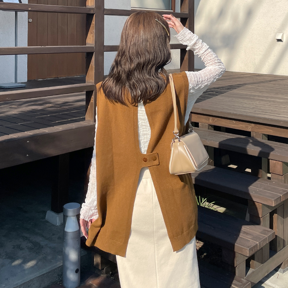 ニットベスト 秋冬 ニットタンクトップ 春 ベスト レディース ニット