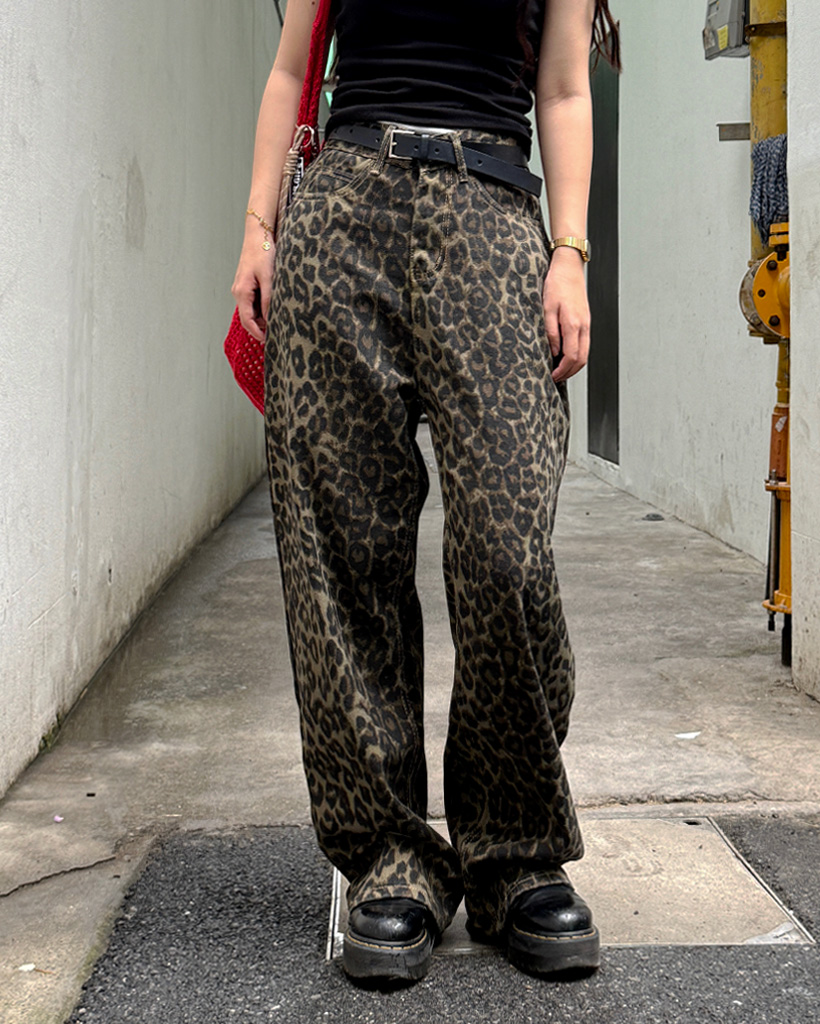 ドゥロワー カーゴ パンツ 36 S シルク ベージュ 総柄 レオパード 総柄プリントカーゴパンツ（カーゴパンツ）｜LUXSTYLE（ラグ