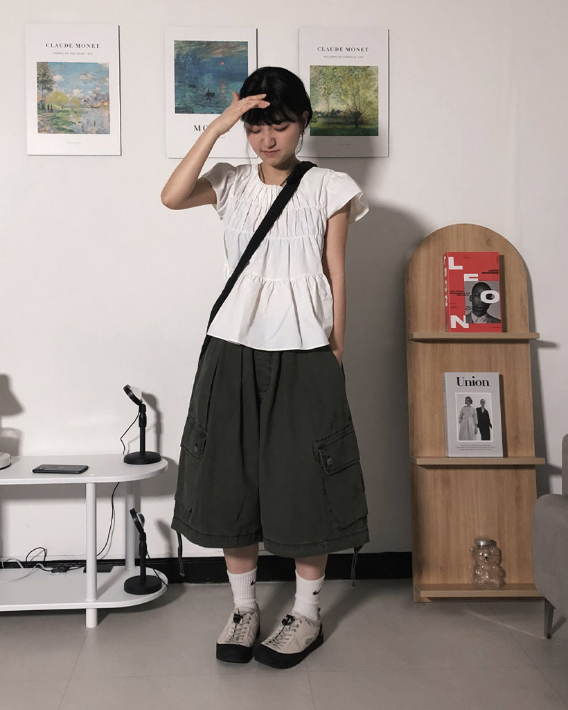 カーゴゴムワイドハーフパンツ | ファッション通販サイト NUGU