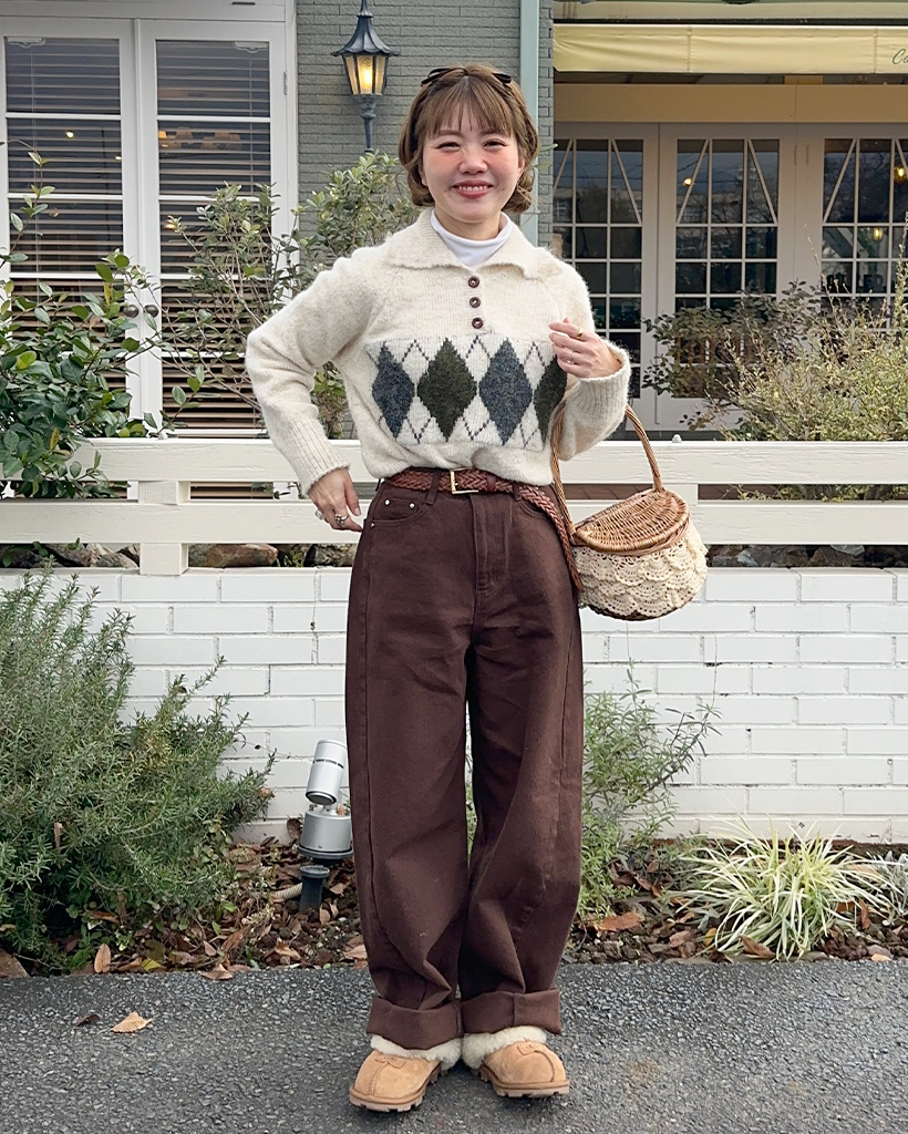 カーブドリブコットンパンツ