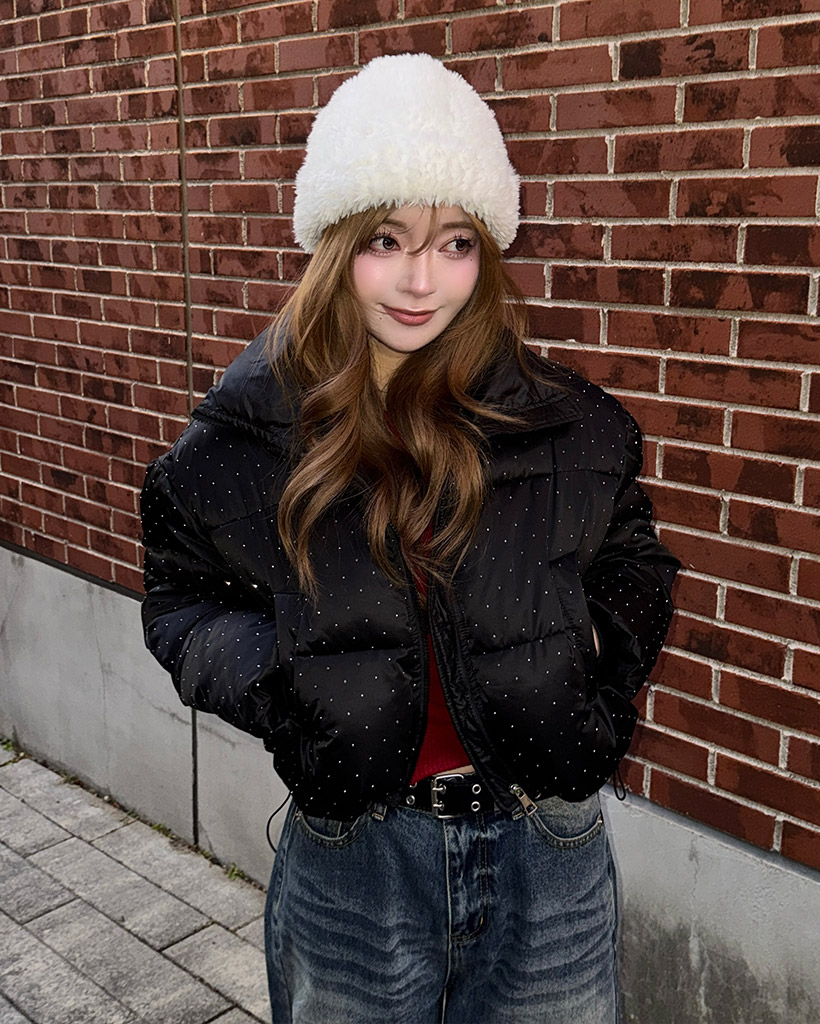 ビーズボリュームダウンジャケット