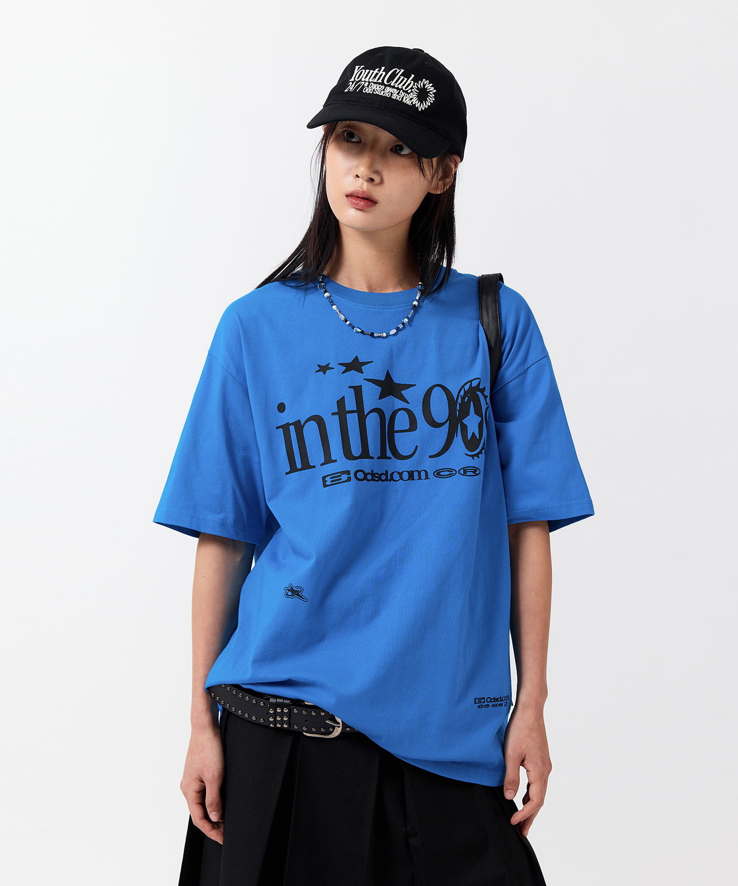 In The Ninetieth Graphic Overfit T-shirt - CYAN