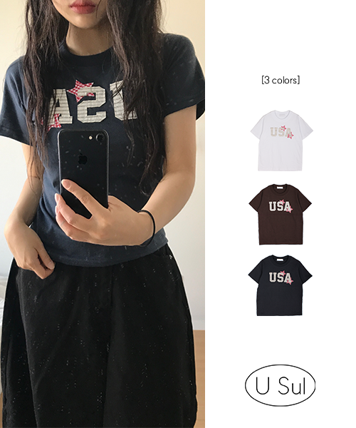 Stupidtshirt Tシャツ　サイズＭ 3colors]スリムUSA半袖Tシャツ | ファッション通販サイト NUGU