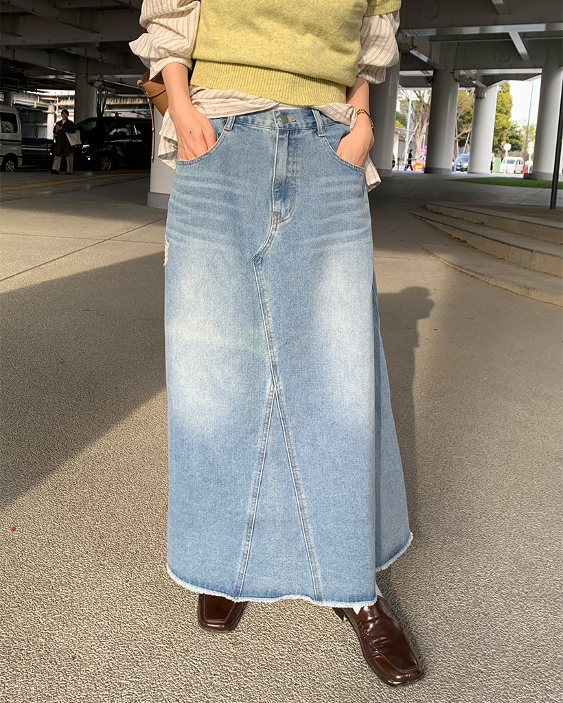 ロングデニムスカート