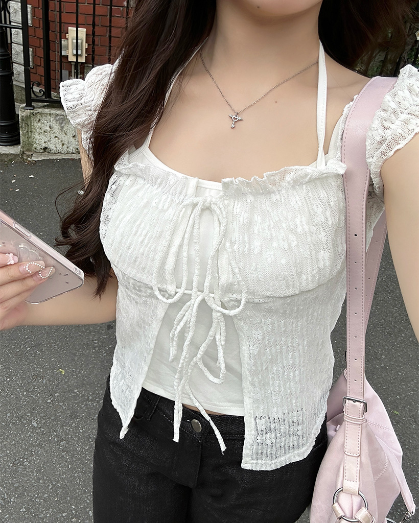 シアーフローラルレイヤードブラウス