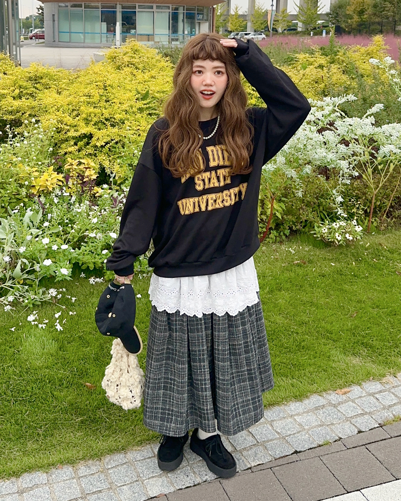 ウールチェックプリーツロングスカート | ファッション通販サイト NUGU