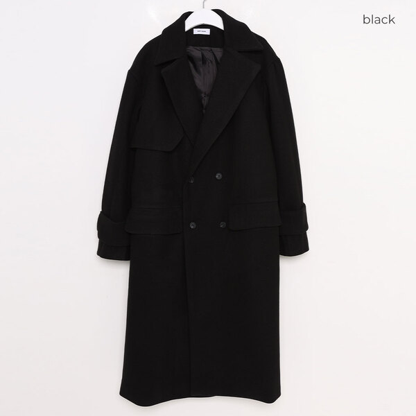 ルーズフィットウールダブルロングコート | ファッション通販