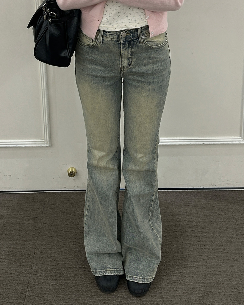 ブーツカットウォッシングデニムパンツ