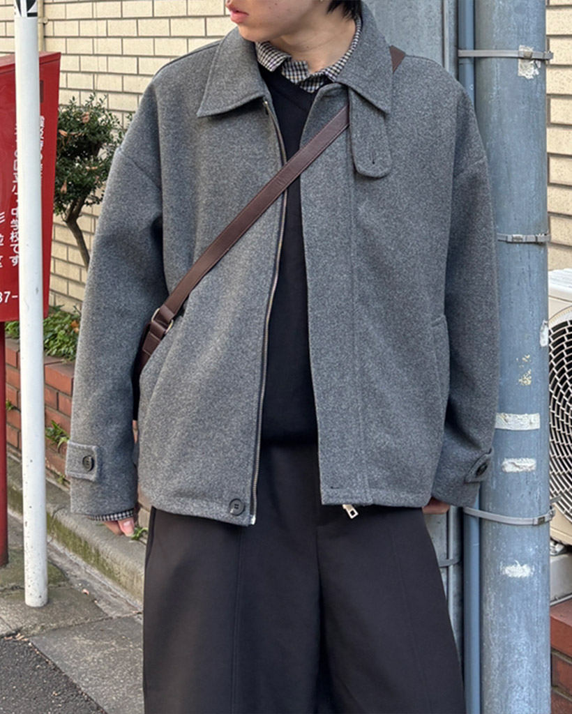 ヘリンボーンハーフコート