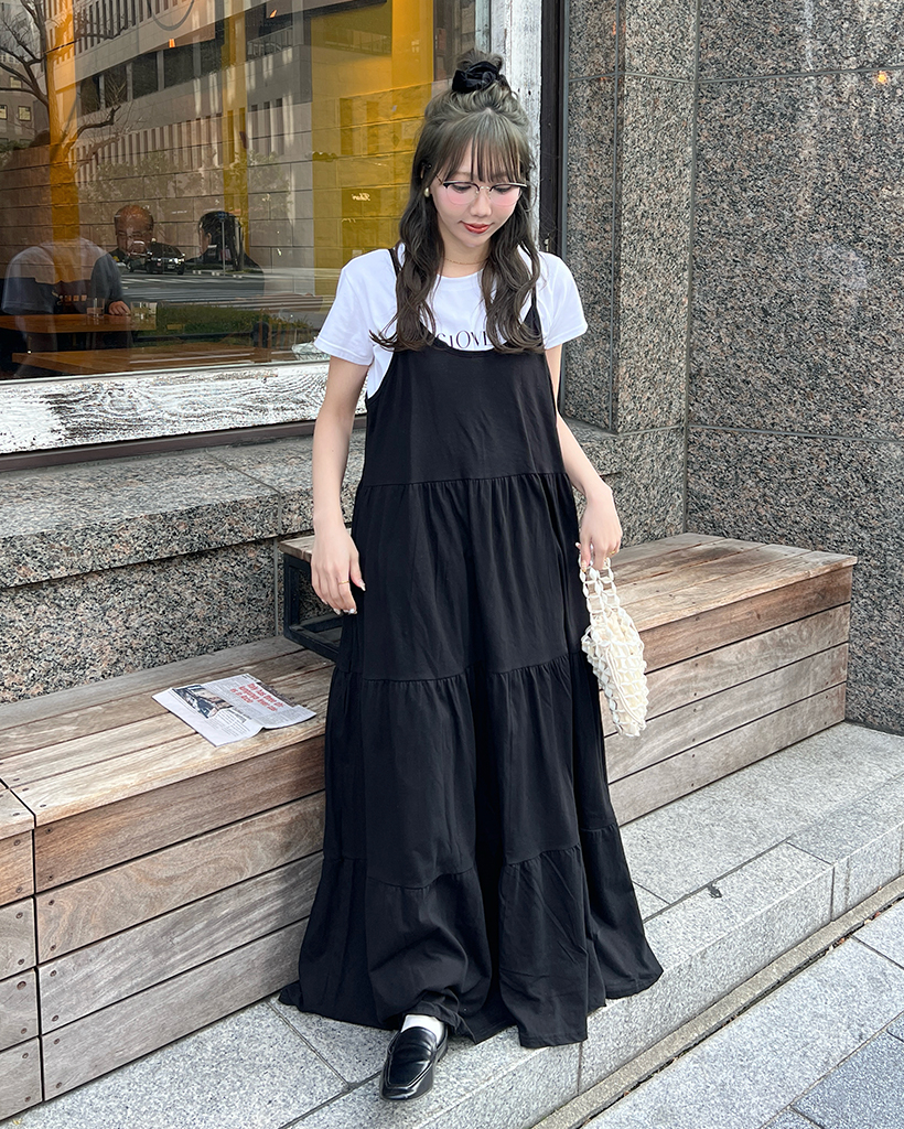 カンカンキャミソールロングワンピース