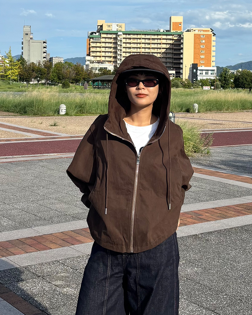 ジップアップカラーショートレザージャケット | ファッション