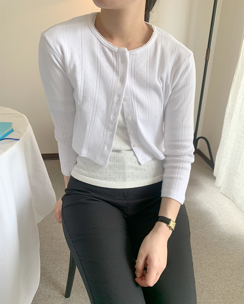 ポワンテルクロップドカーディガン