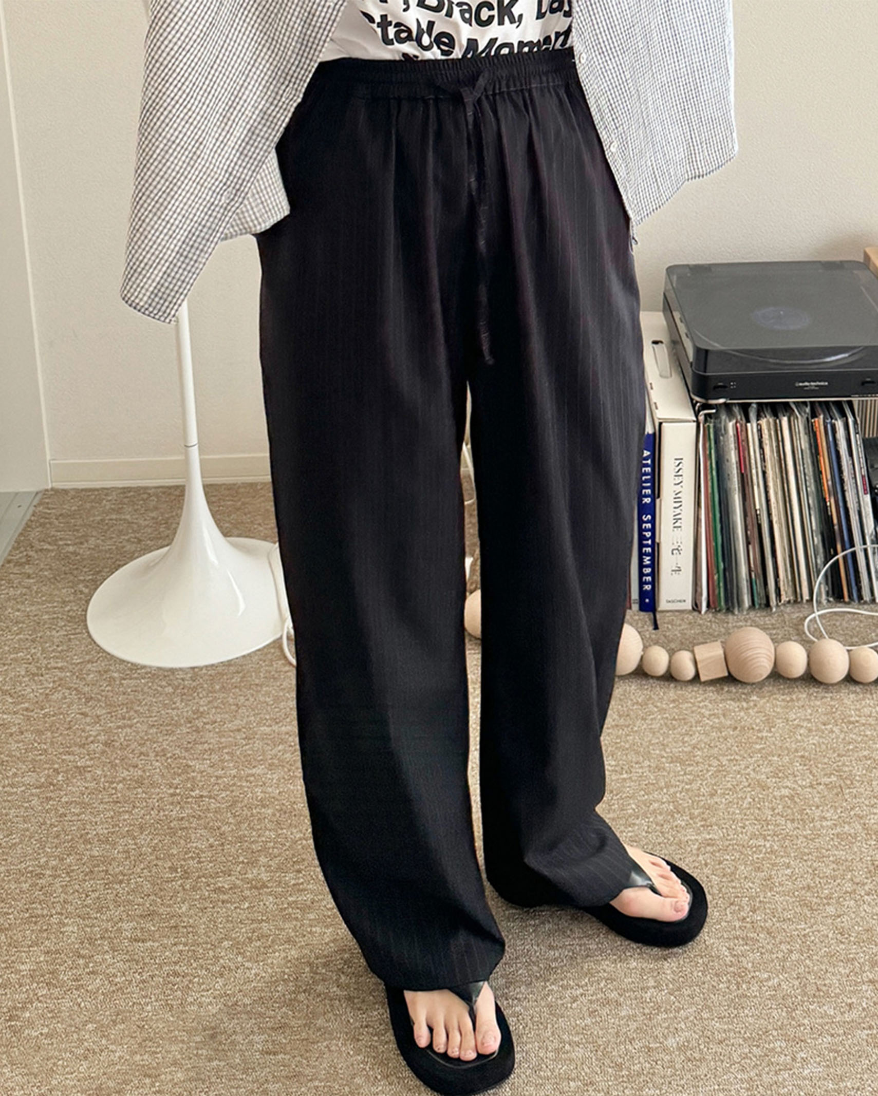 (ORIGINAL) ストライプバンディングパンツ