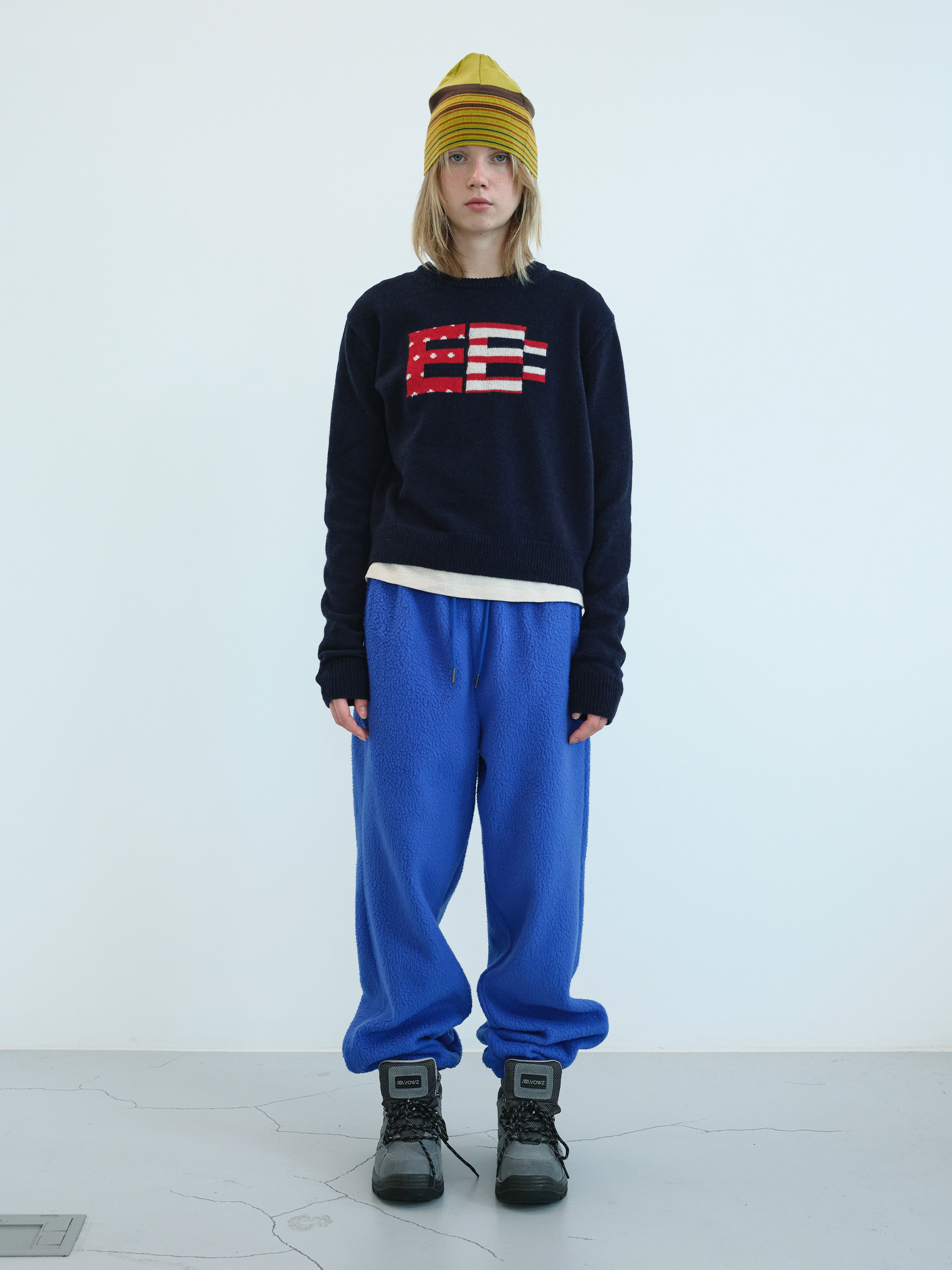 Fuzzy Fleece Jogger Pants (Blue)