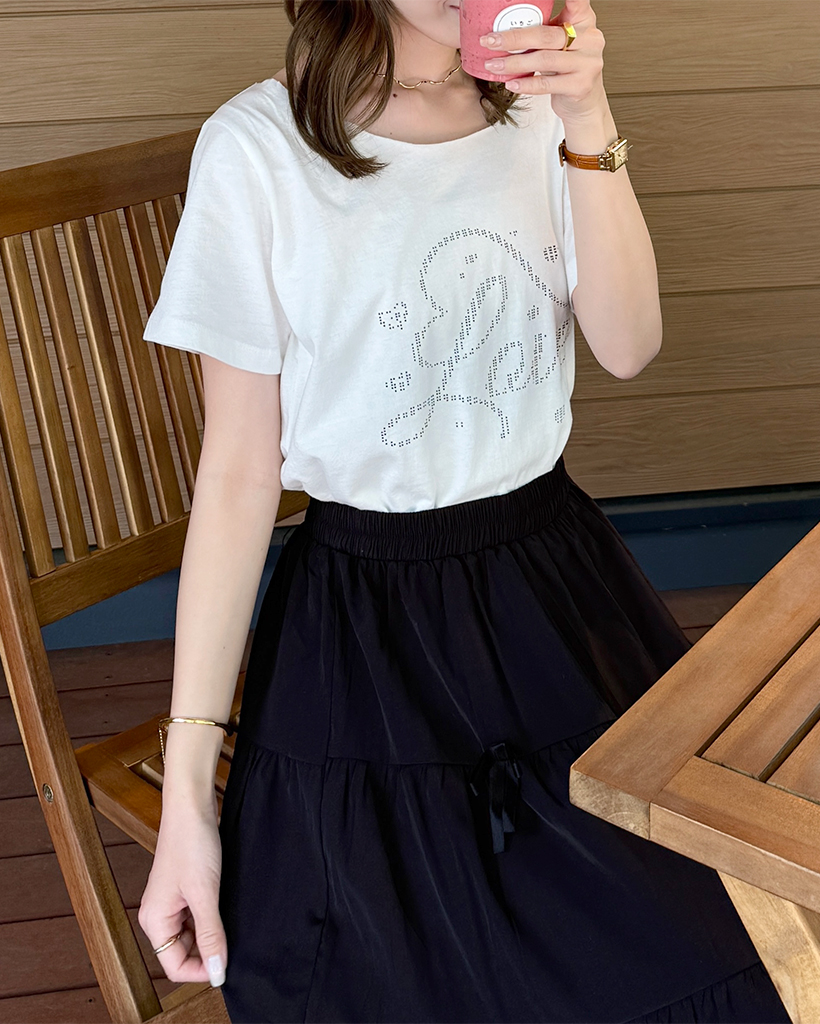 ラブレタリングピクセルワンショルダーTシャツ