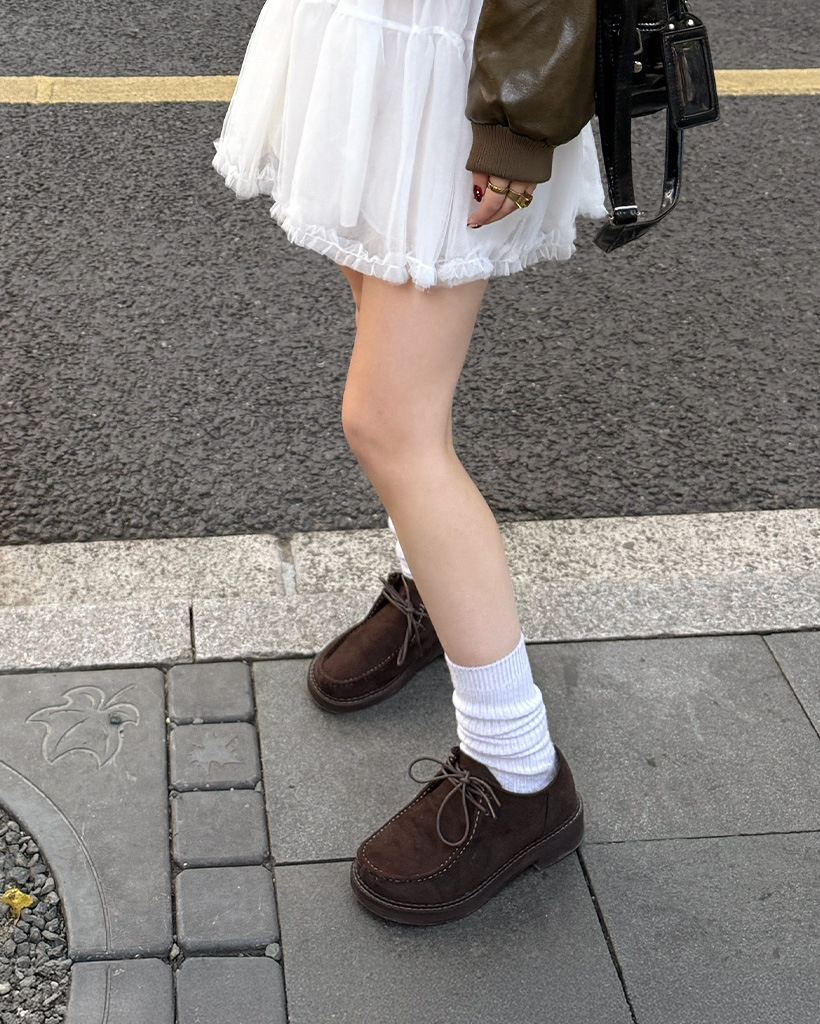 スエードデッキシューズ