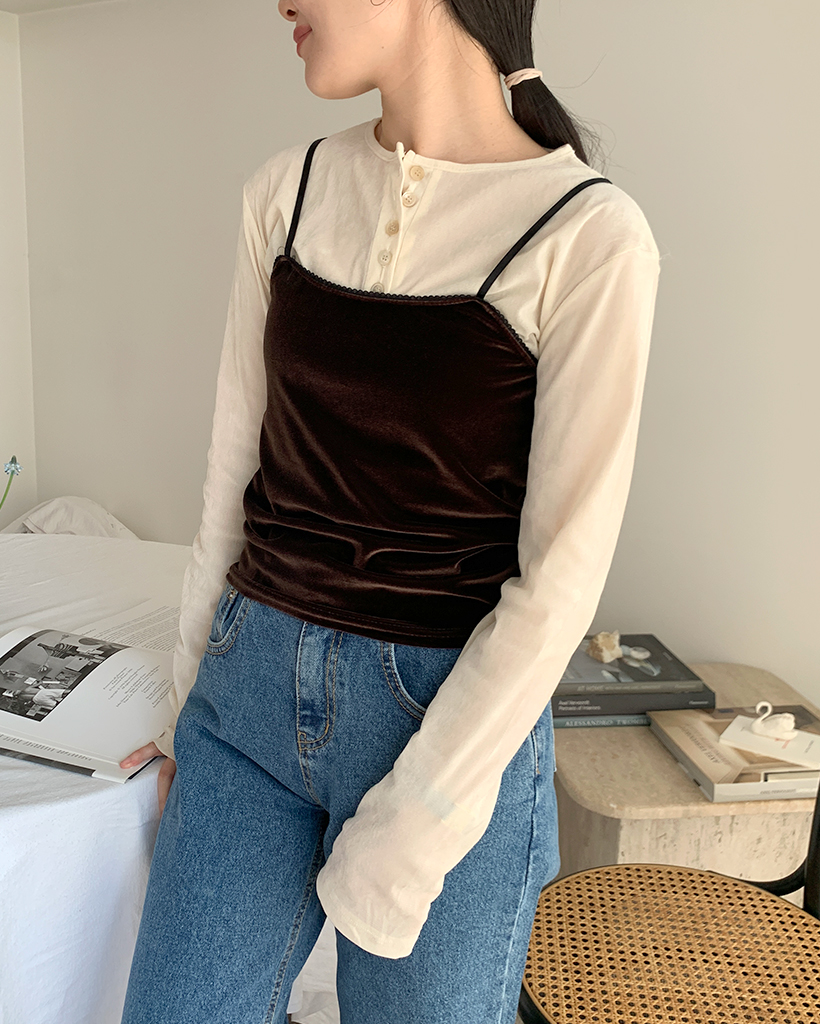 ベルベットレースキャミソール