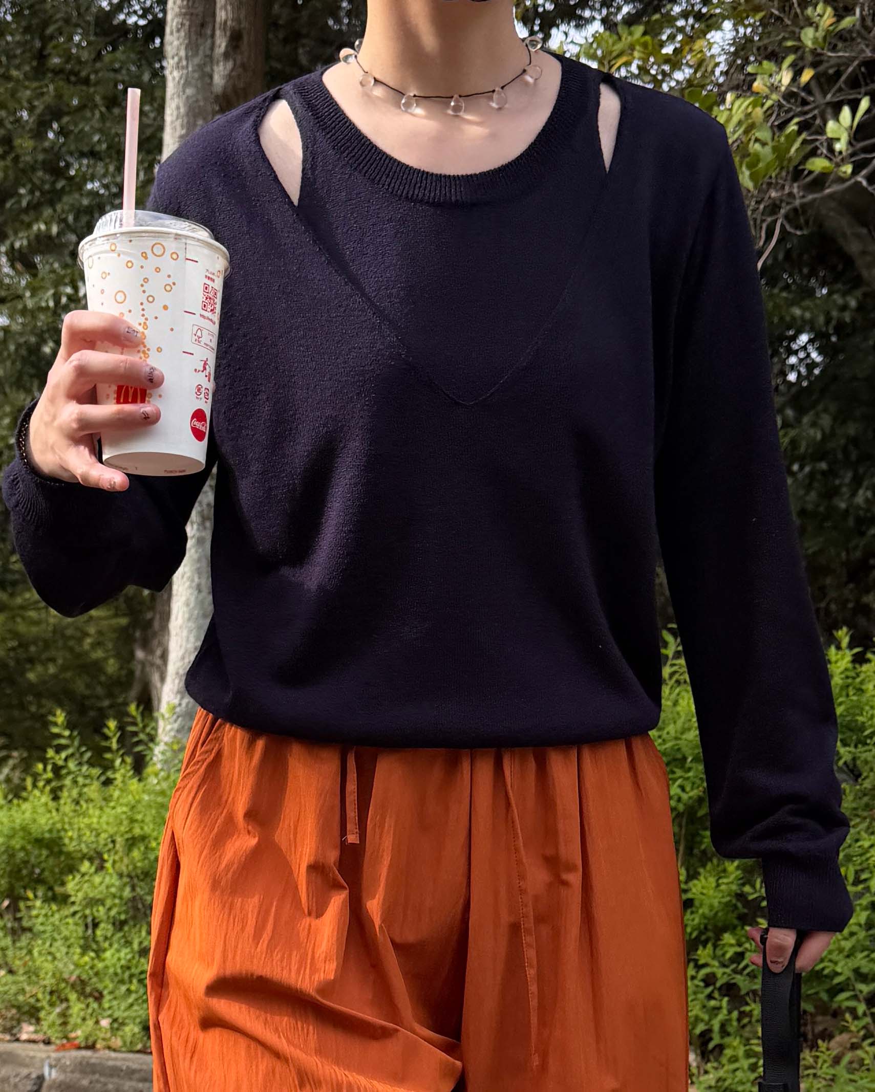 リネンレイヤードニット