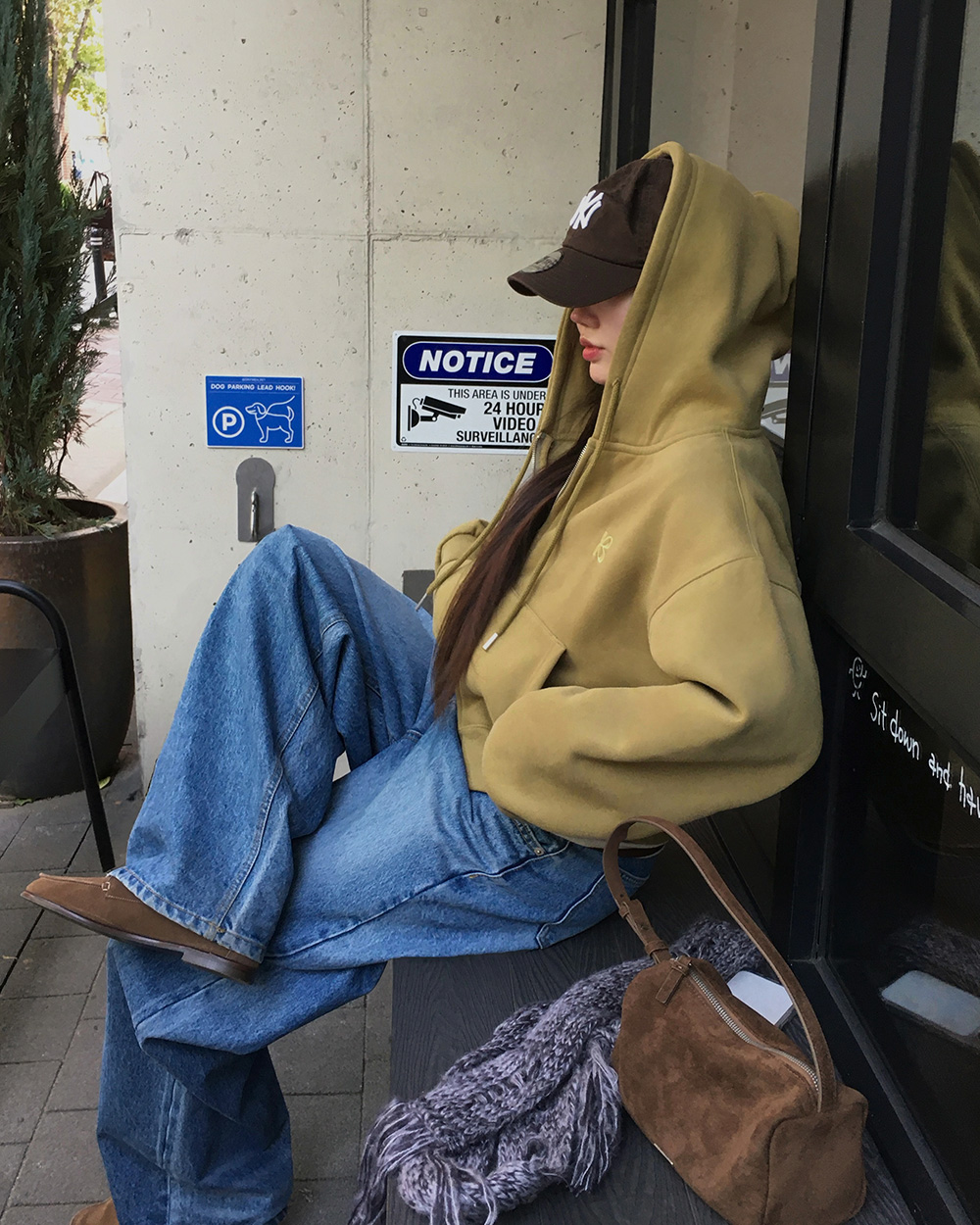 [ORIGINAL] ボア使い2WAYクロップドフードジップアップ