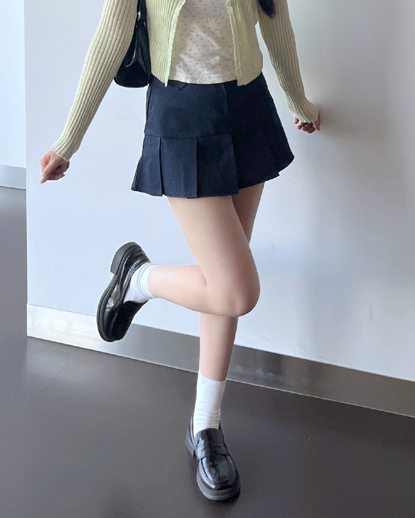 ビッグプリーツデニムミニスカート | ファッション通販サイト NUGU