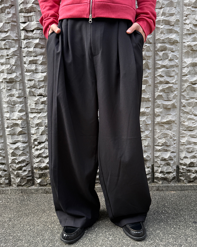 【美品クリーニング済み】SSZ ワイドコーデュロイパンツ Mサイズ 黒 ブラック SUPERTHANKS スラックス コーデュロイ ワイドルーズパンツ