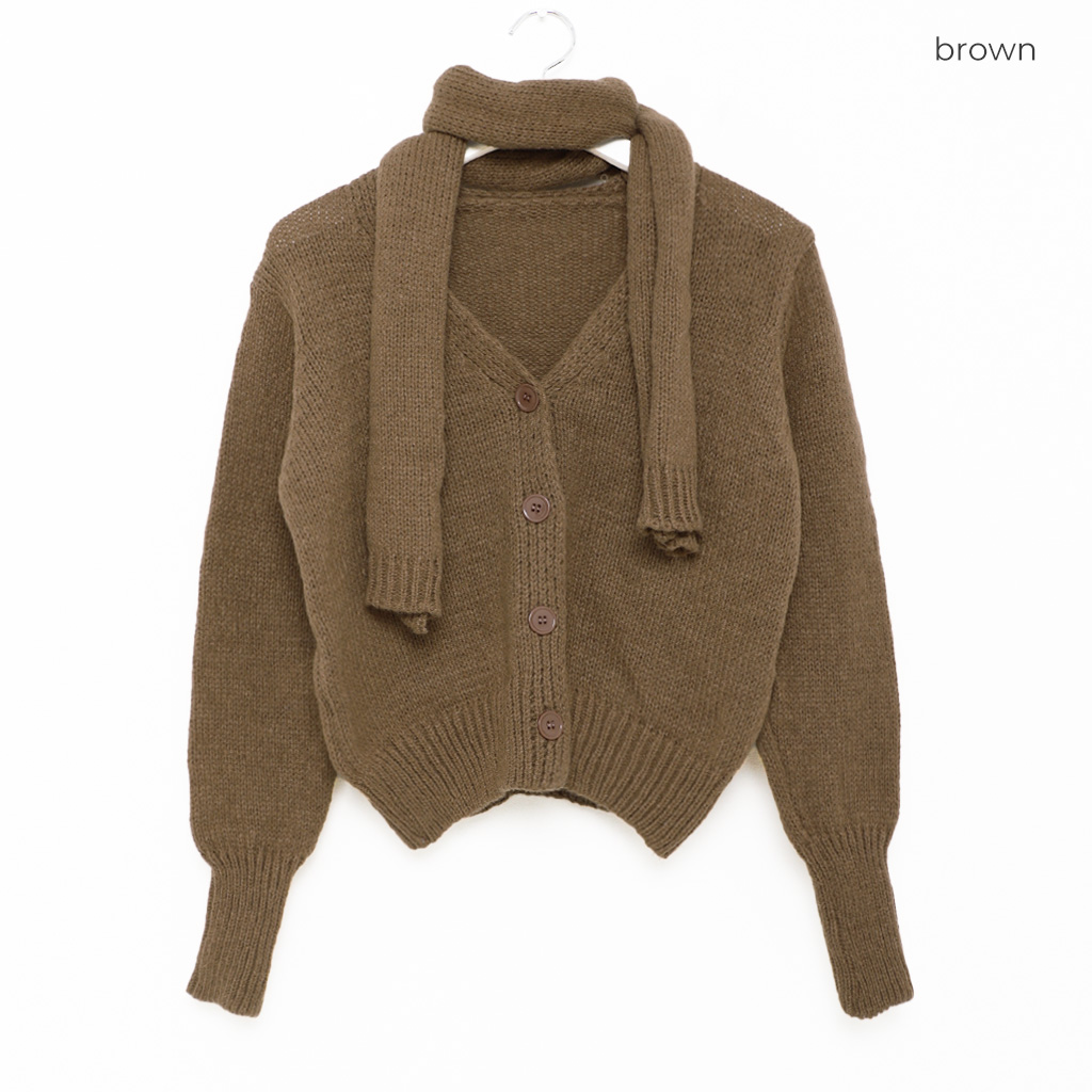 カーディガン WAX / ジップ カーディガン / ZIP UP CREW NECK CARDIGAN - NAVY / WX