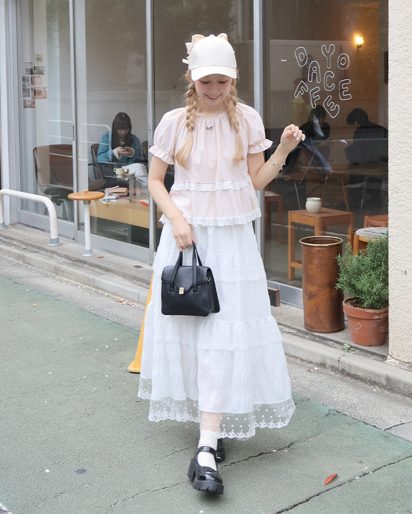 フラワーレースロングスカート