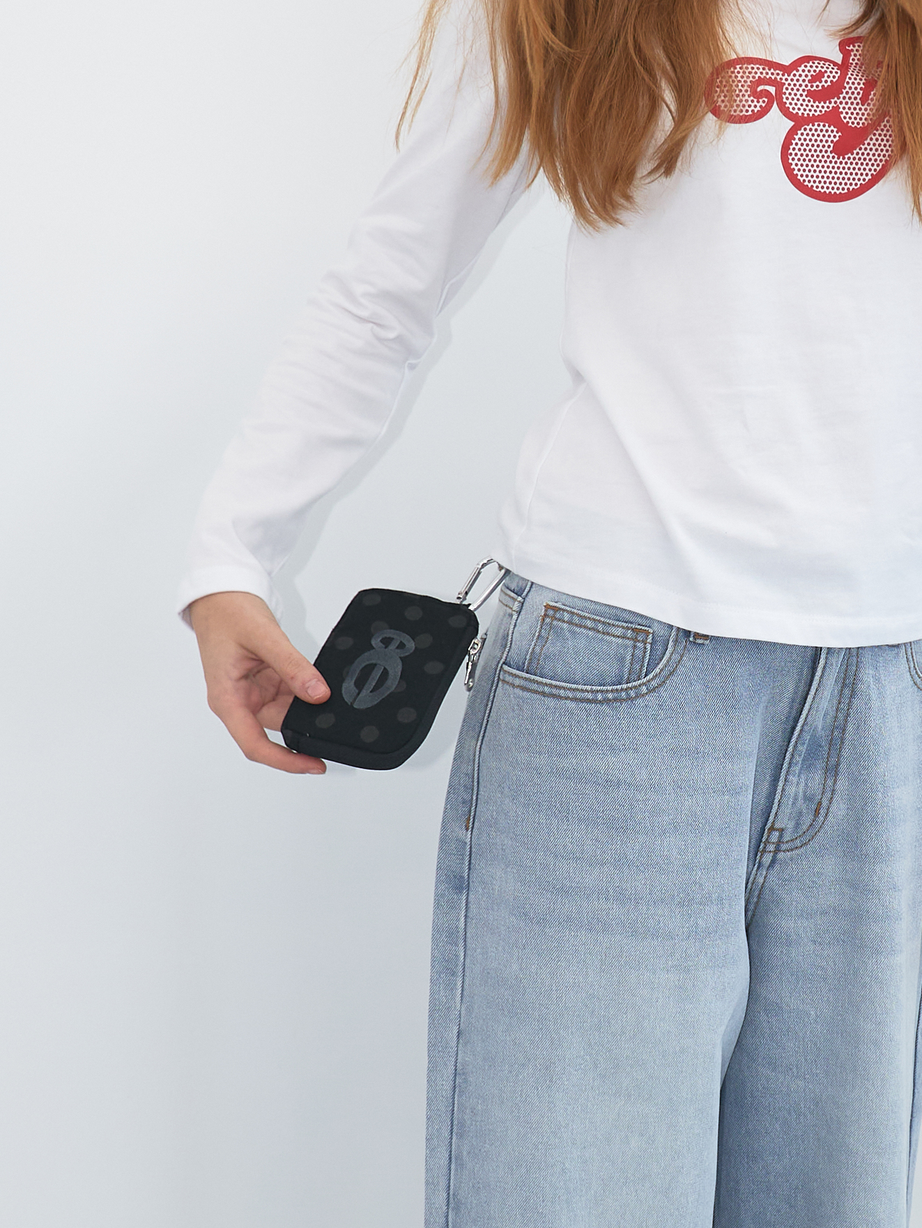 Double Logo Dotted Wallet (Black)