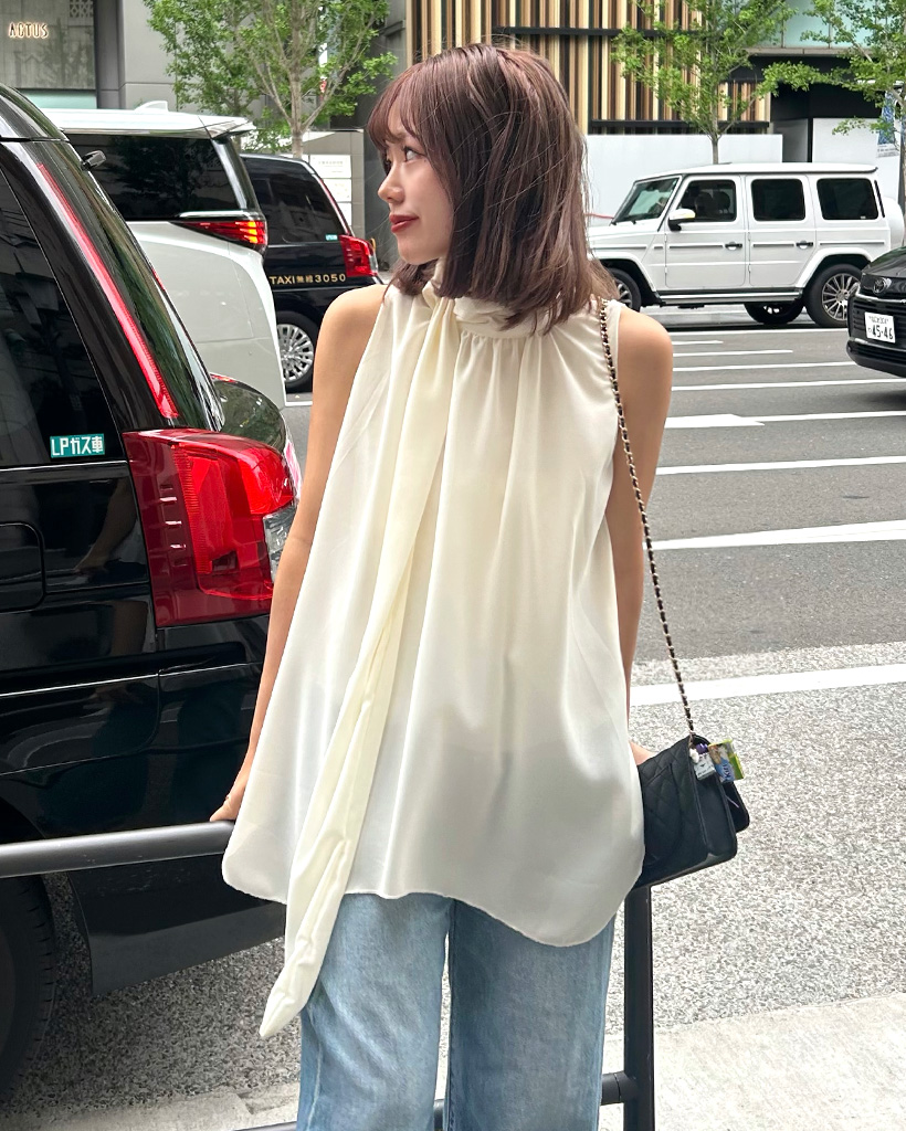 シフォンスカーフポイントブラウス
