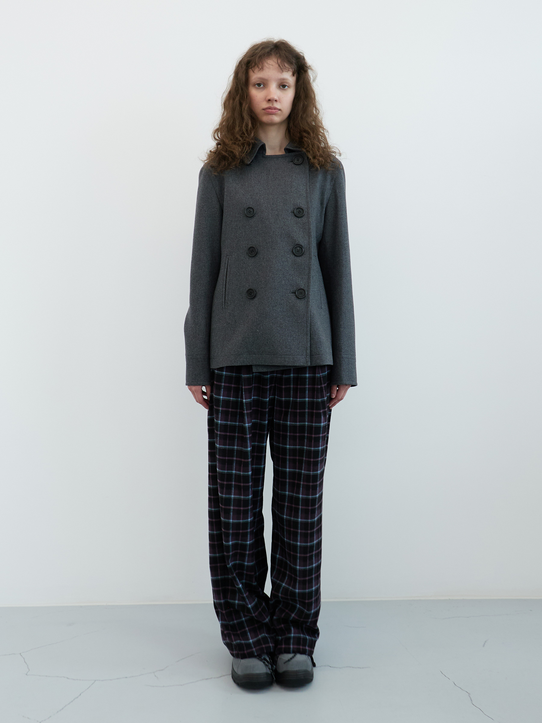 Classic Checked 2-Way Banding Pants (Purple Check)