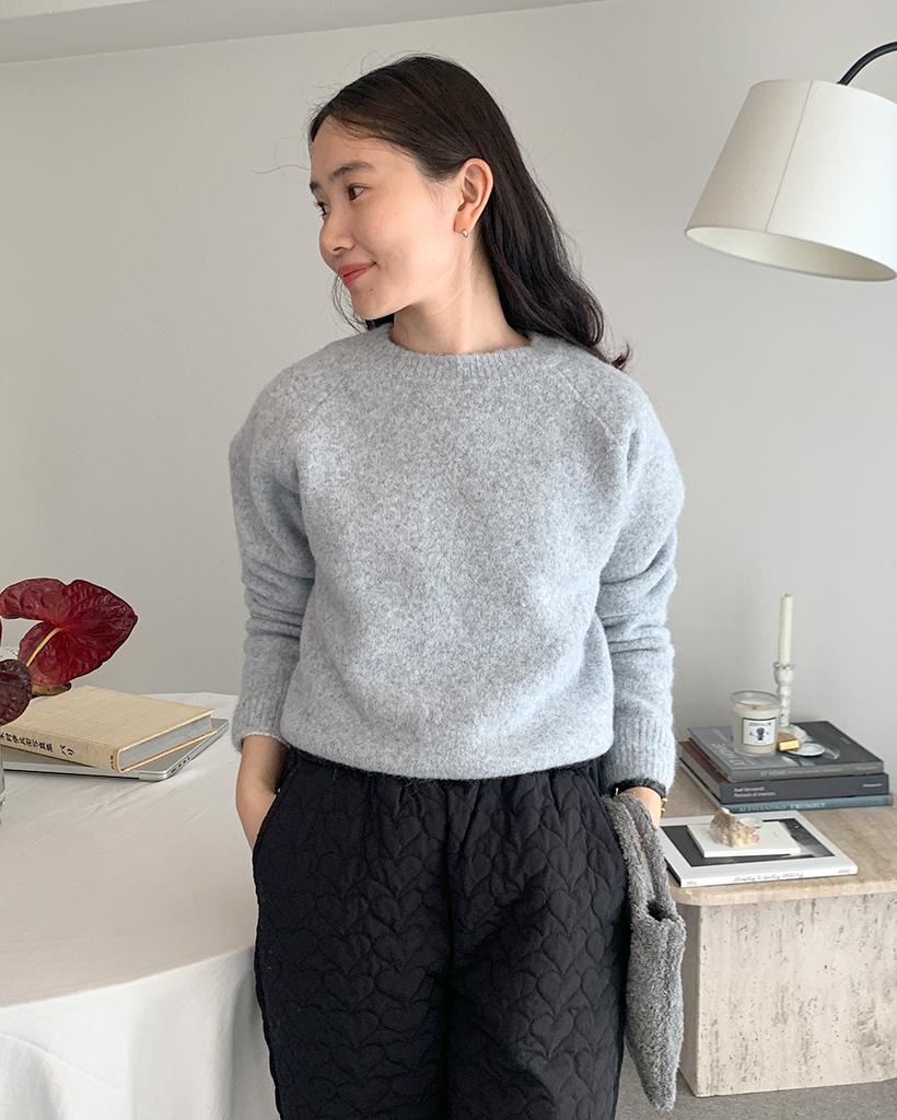 ベーシックラグランウィンターニット