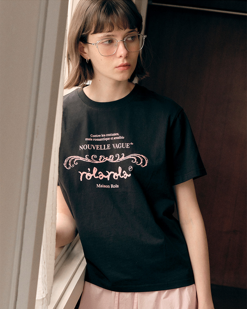 ROLAROLA★大人気★MAISON DE ROLA HALF T-SHIRTS_4色 韓国rolarola ロラロラ】ROLA RIBBON HALF T-SHIRT (rolarola/T