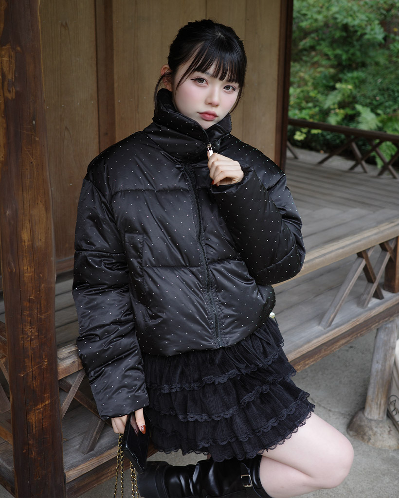 ハイネックキュービックダウンジャケット