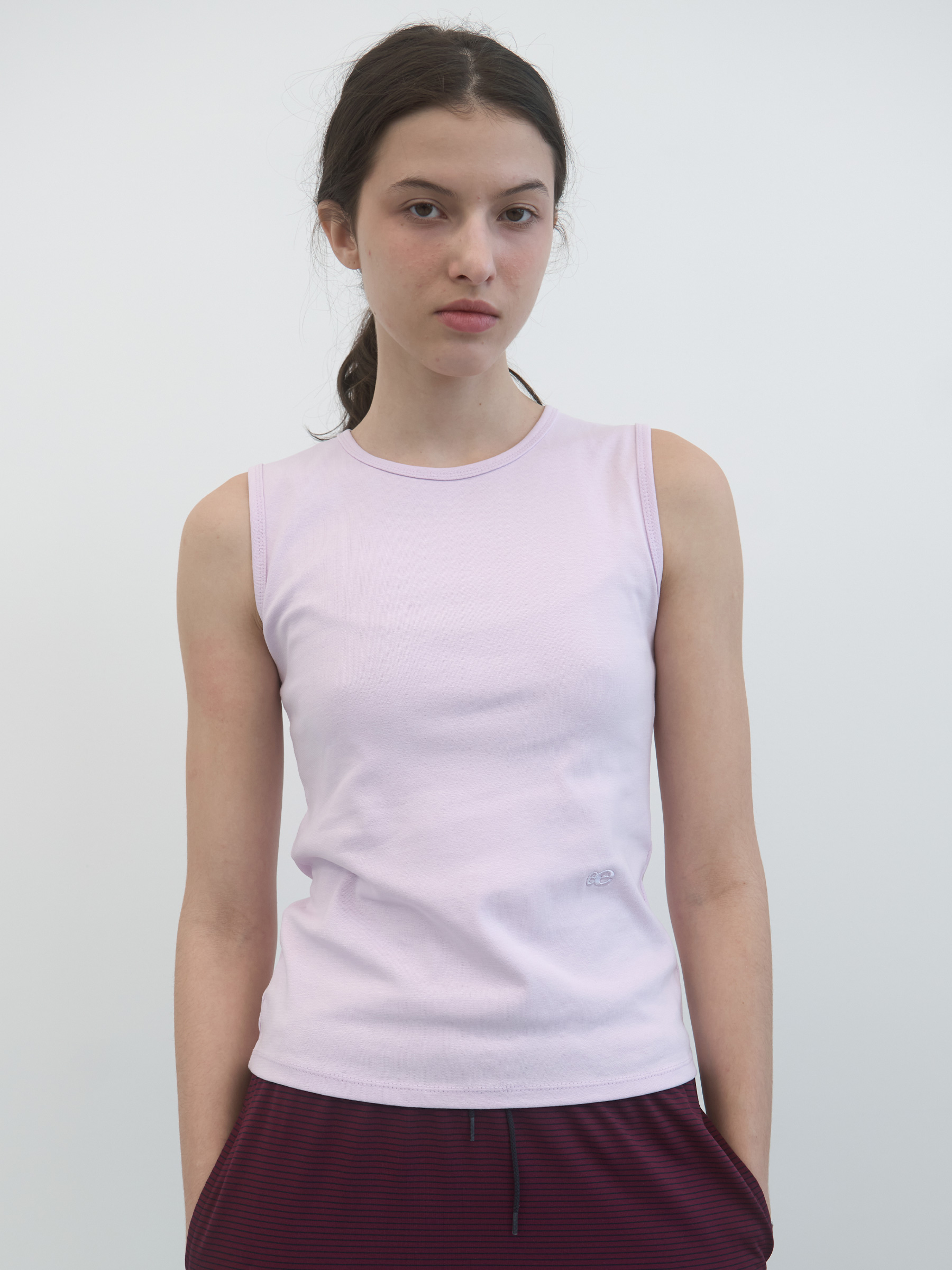 Basic Round-neck Sleeveless (Pink)