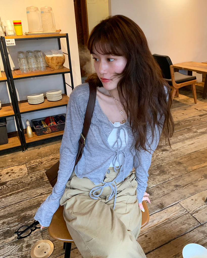 シアーリボンカーディガン