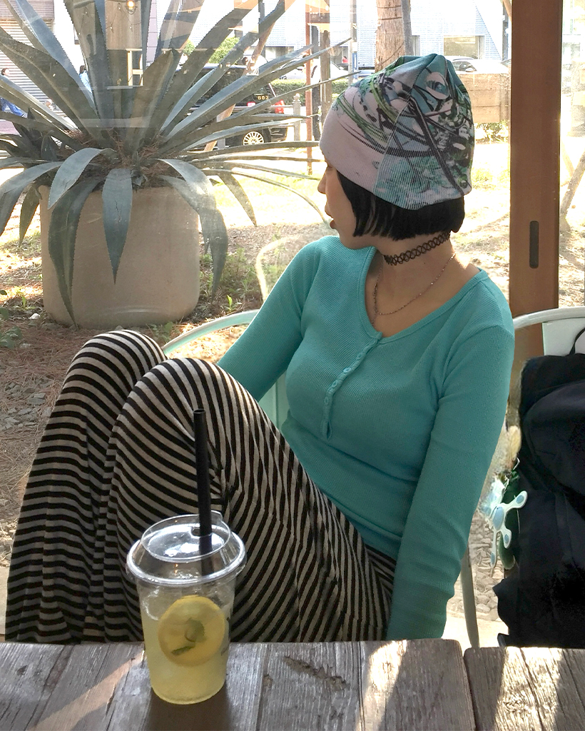 ヘンリーネックワッフルロングスリーブTシャツ