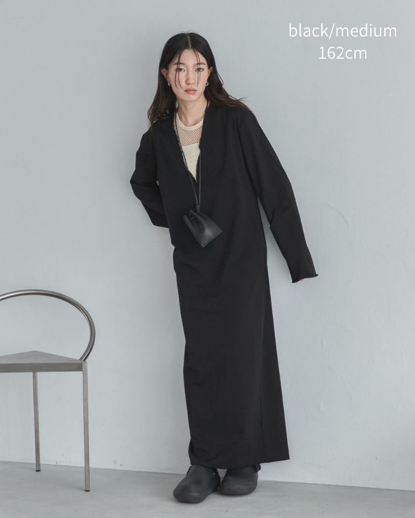 TALLサイズあり】ディープVネックペンシルロングワンピース